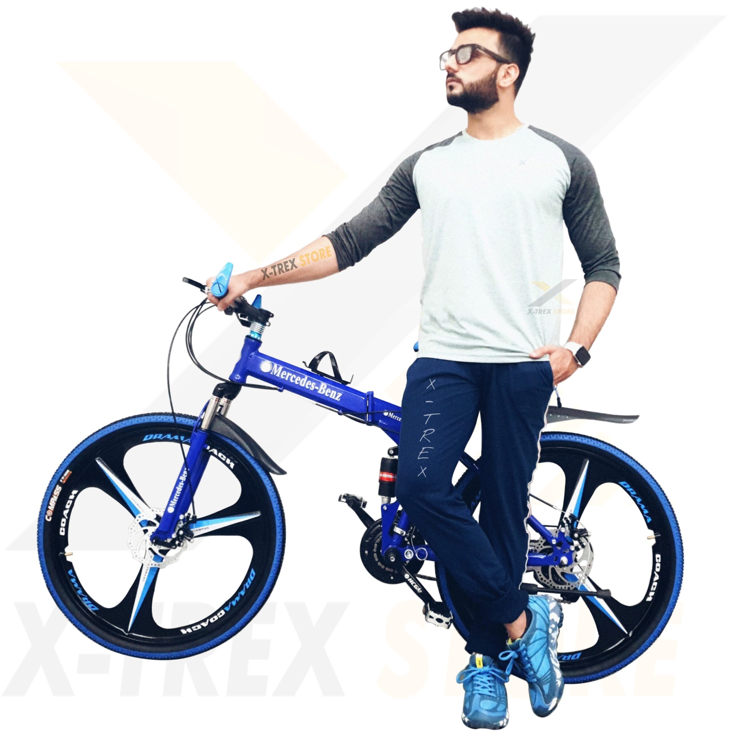 Mercedes-Benz Foldable Cycle with 21 Speed Gears - Hybrid Cycle - 3 Spokes